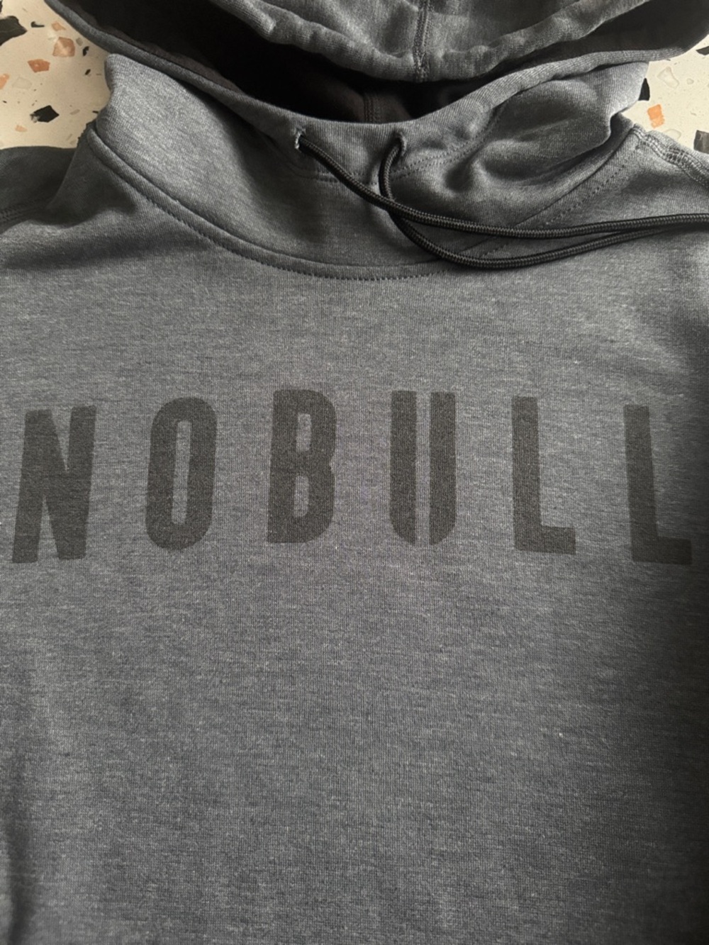 NOBULL Charcoal Gray Pullover Hoodie with Tonal Logo - Picture 2 of 5